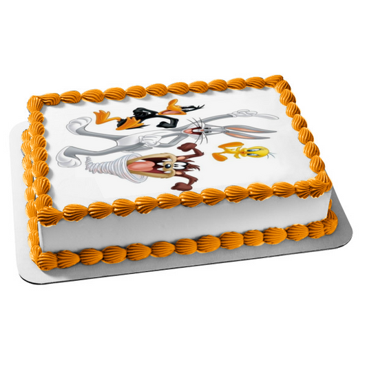 Looney Tunes  Bugs Bunny Daffy Duck Tasmanian Devil and Tweety Bird Edible Cake Topper Image ABPID00550