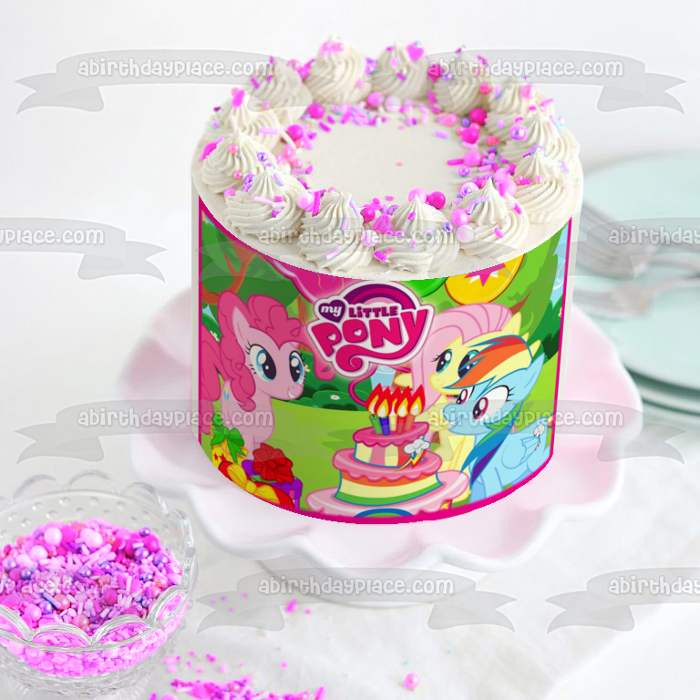 My Little Pony Pinkie Pie Fluttershy and Rainbow Dash Edible Cake Topper Image ABPID00075