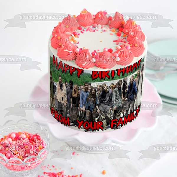 The Walking Dead Zombies Personalized Edible Cake Topper Image ABPID00084