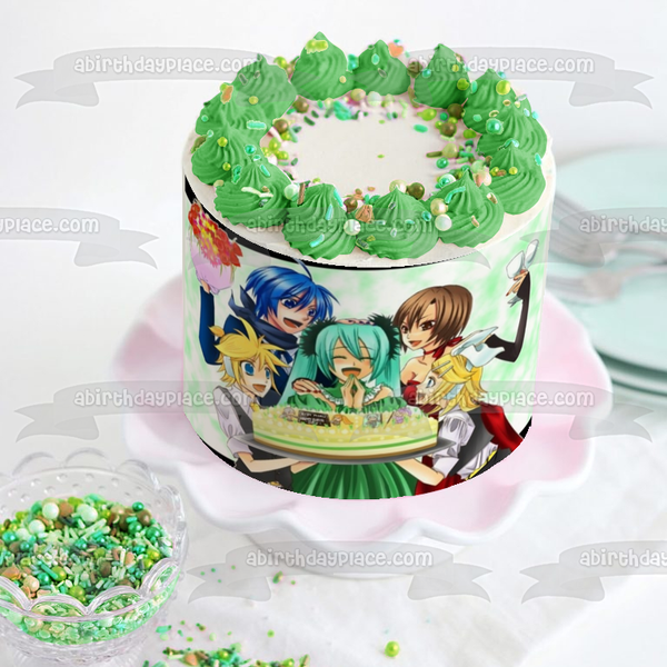 Happy Birthday Cake Anime Friends Edible Cake Topper Image ABPID00161