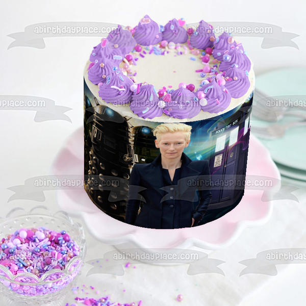 Doctor Who Tardis Tilda Swinton Edible Cake Topper Image ABPID00297