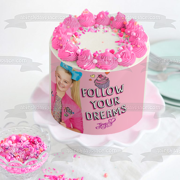 Jo Jo Siwa Follow Your Dreams Cupcake Edible Cake Topper Image ABPID00319
