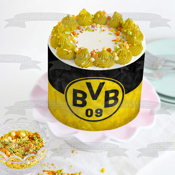 Borussia Dortmund Soccer Club Flag Logo Edible Cake Topper Image ABPID00304