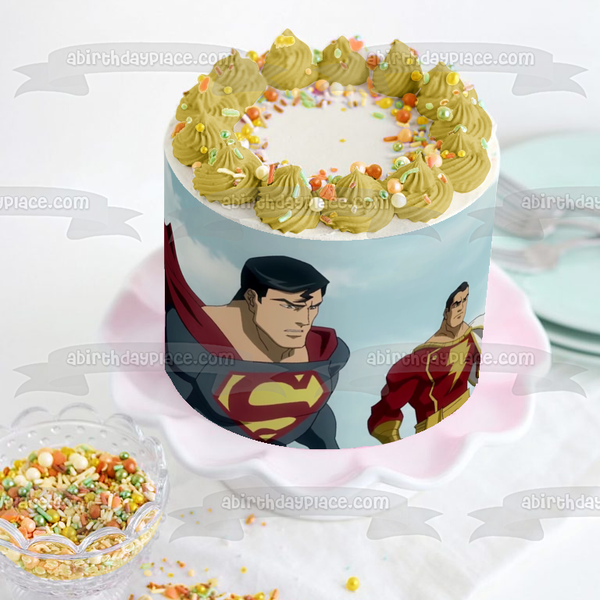 Superman and Shazam Edible Cake Topper Image ABPID00425