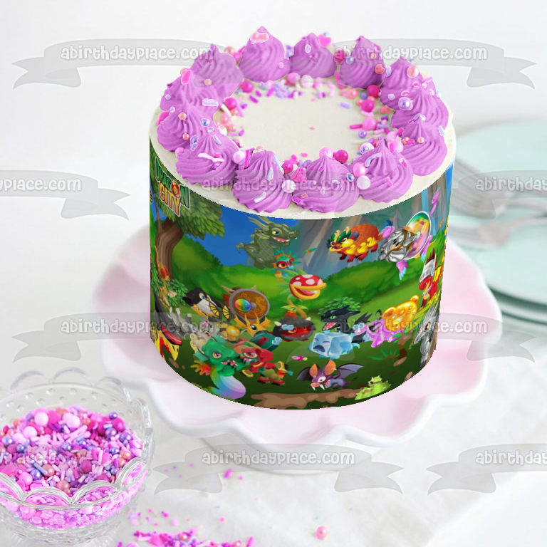 Dragon City Legends Are Waiting to Be Born with Assorted Characters Edible Cake Topper Image ABPID00575