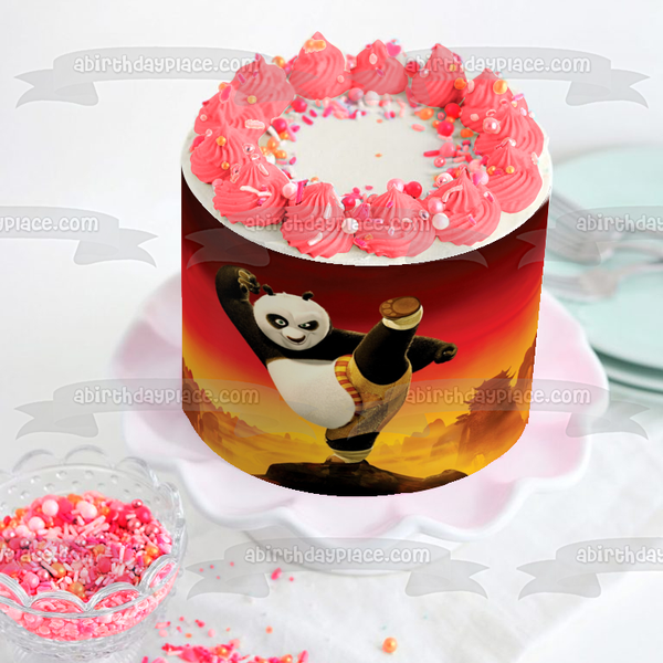 Kung Fu Panda Po Ping Kick Edible Cake Topper Image ABPID00578