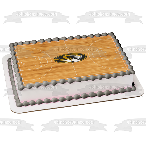 Missouri Tigers Athletics Sports Teams University of Missouri Logo Basketball Court Edible Cake Topper Image ABPID00798