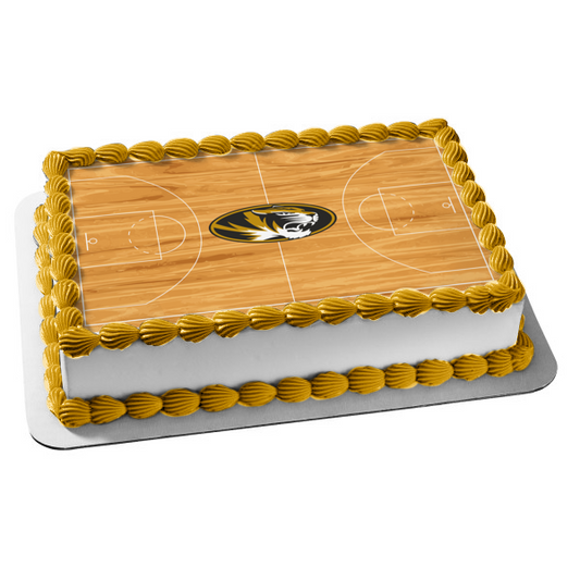 Missouri Tigers Athletics Sports Teams University of Missouri Logo Basketball Court Edible Cake Topper Image ABPID00798