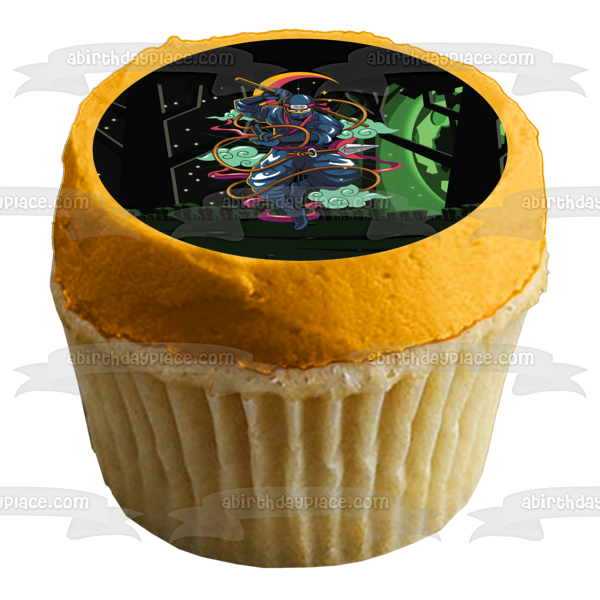 Ninja Night Scene Edible Cake Topper Image ABPID54616