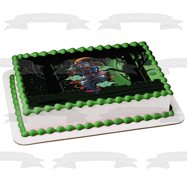 Ninja Night Scene Edible Cake Topper Image ABPID54616
