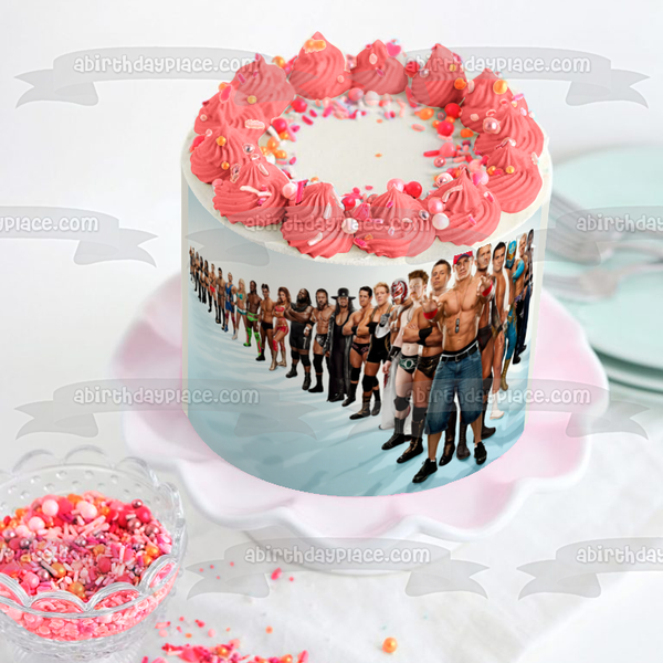 WWE Professional Wrestling Sports Large Group Edible Cake Topper Image ABPID00786