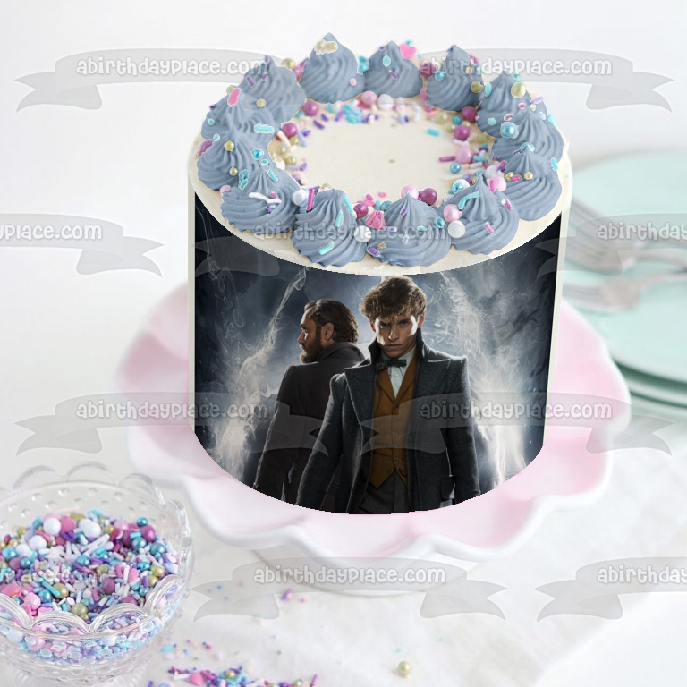 Fantastic Beasts: The Crimes of Grindelwald Newt and Dumbledore Edible Cake Topper Image ABPID00860