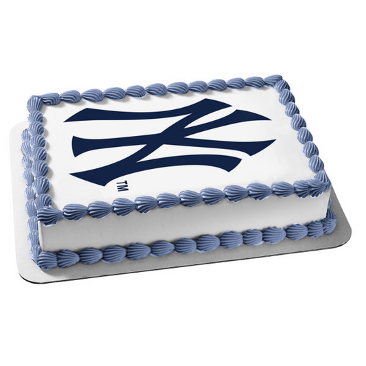 New York Yankees Logo MLB Professional Baseball Edible Cake Topper Image ABPID00920