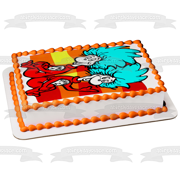 Dr. Seuss The Cat in the Hat Thing 1 Thing 2 Edible Cake Topper Image ABPID00928