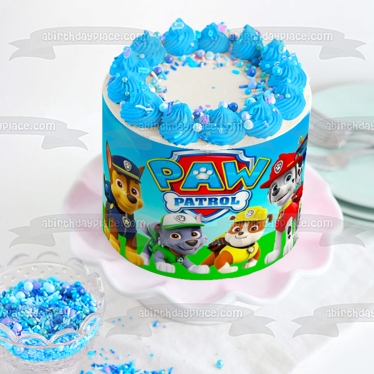 Paw Patrol Chase Rocky Marshall Rubble Edible Cake Topper Image ABPID01027