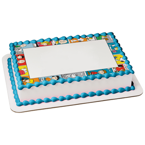 Charlie Brown Comic Strip Frame Snoopy and Charlie Brown Edible Cake Topper Image Frame ABPID00030
