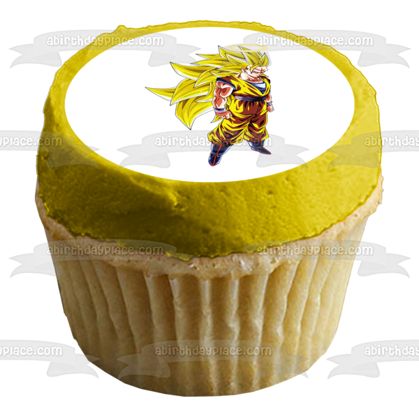 Goku Super Saiyan 3 Dragon Ball Edible Cake Topper Image ABPID00039