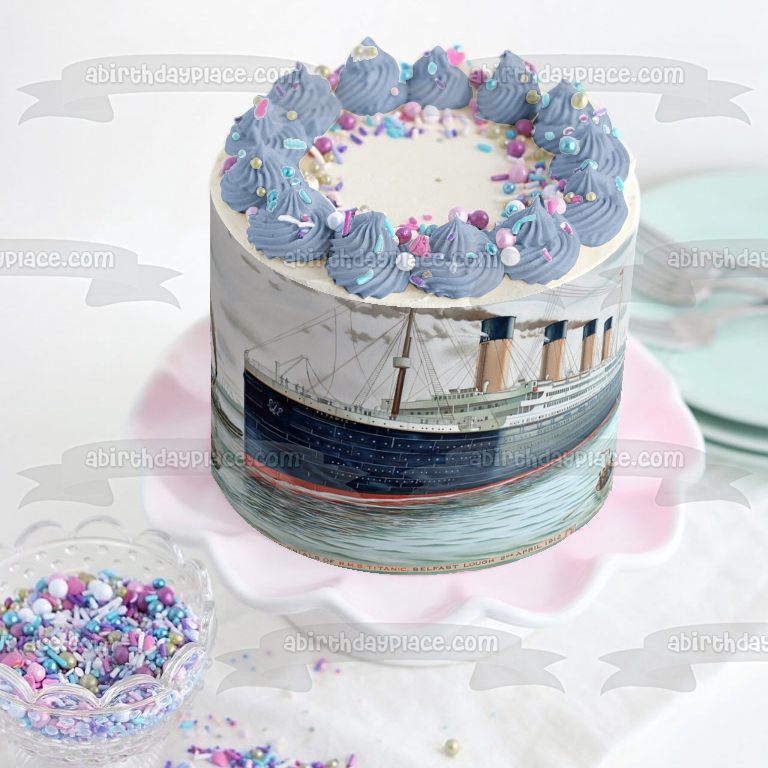 Rms Titanic Ship Lifeboats Edible Cake Topper Image ABPID01096