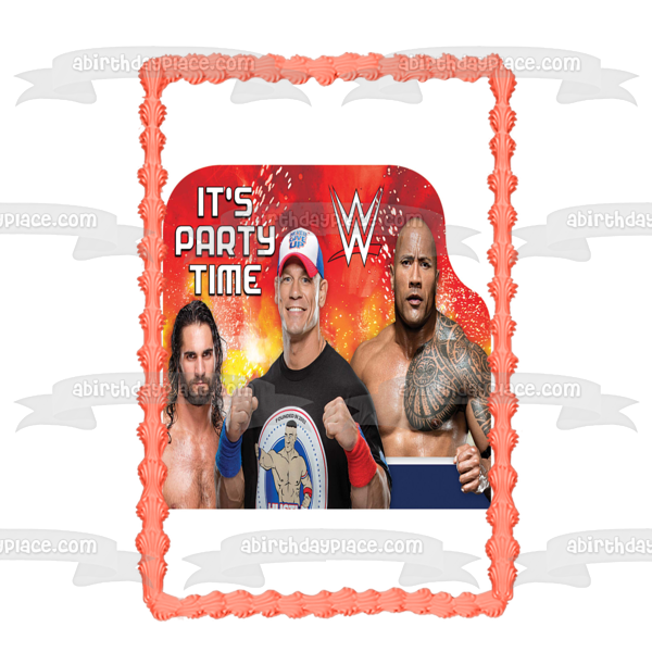 WWE World Wrestling Entertainment the Rock and Seth Rollins Edible Cake Topper Image ABPID01176