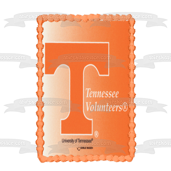 Uiversity of Tennessee Tennessee Volunteers Logo Edible Cake Topper Image ABPID01281