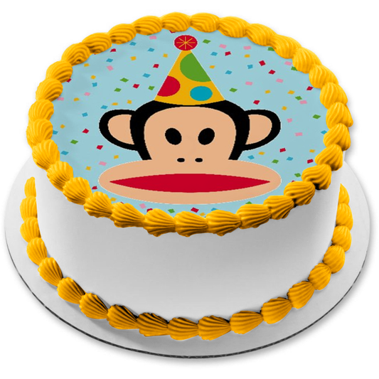 Julius the Monkey Paul Frank Birthday Hat Edible Cake Topper Image ABPID01373