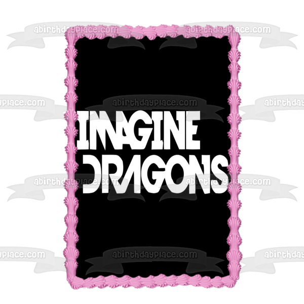 Imagine Dragons Logo Music In Black and White Edible Cake Topper Image ABPID01473