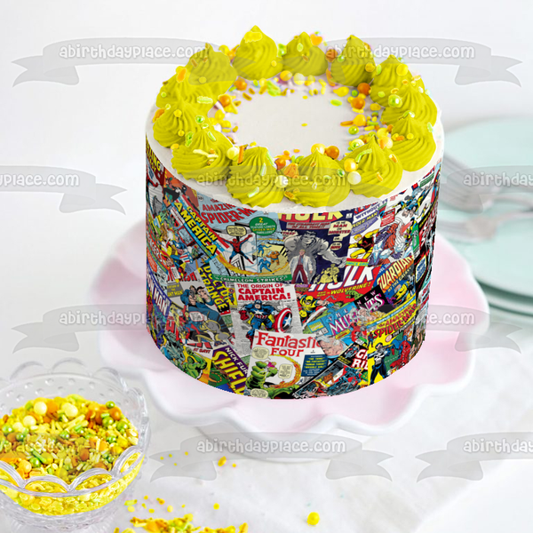 Marvel Comic Books Spider-Man Captain America and The Hulk Edible Cake Topper Image ABPID01566