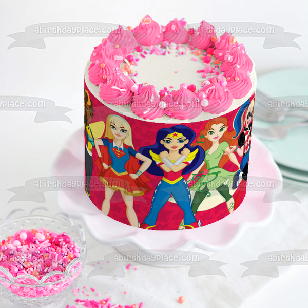 Super Hero Girls  Batwoman Supergirl Harley Quinn Edible Cake Topper Image ABPID00134