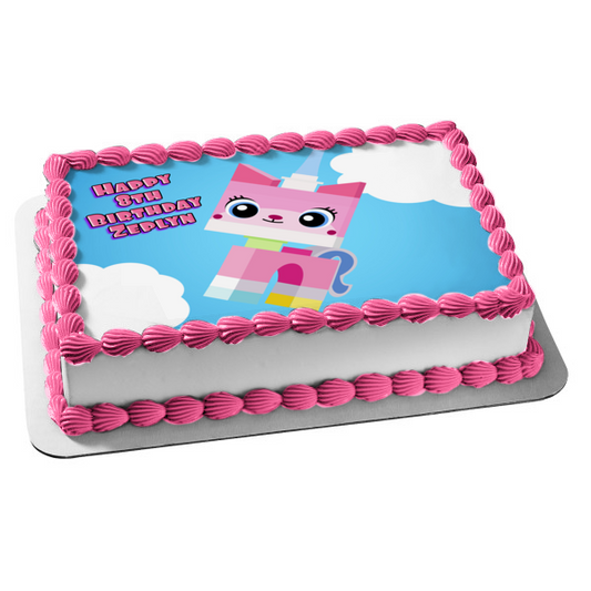 Figura decorativa comestible para tarta LEGO Princess Unikitty Clouds Kawaii, imagen ABPID03178 