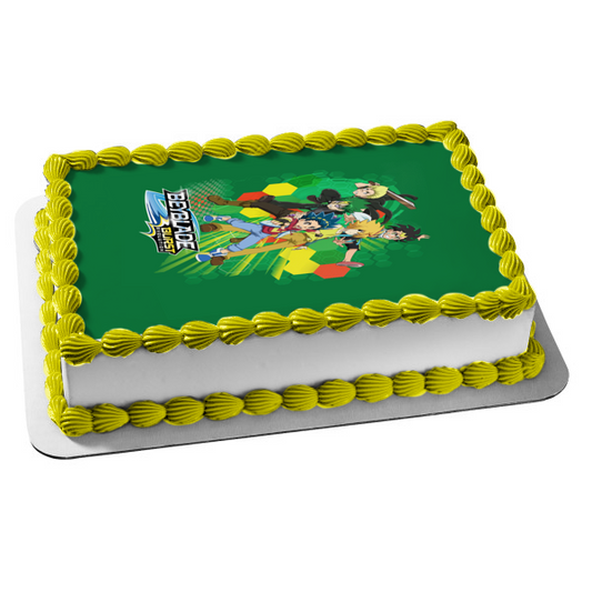 Beyblade Burst Evolution Valt Aoi Wakiya Komurasaki Ken Midori and Ray Kon Edible Cake Topper Image ABPID01629