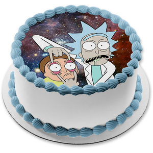 Rick and Morty Rick Sanchez Morty Smith Edible Cake Topper Image ABPID01636