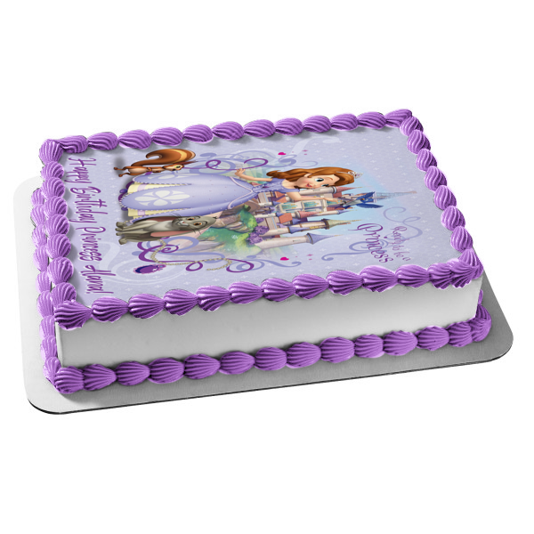 Sofia the First Princess Castle Edible Cake Topper Image ABPID01637