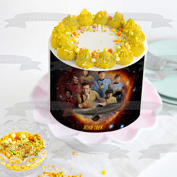 Star Trek Science Fiction James T. Kirk Spock and Leanord McCoy Edible Cake Topper Image ABPID01649