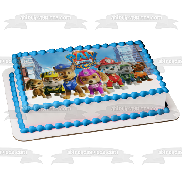 Paw Patrol: The Movie Liberty Rubble Chase Skye Marshall Zuma Rocky Edible Cake Topper Image ABPID54630