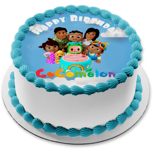 Multiracial Cocomelon Family Baby JJ Birthday Cake Edible Cake Topper Image ABPID54641