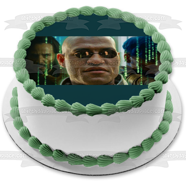 The Matrix Resurrections Neo Morpheus Edible Cake Topper Image ABPID54730