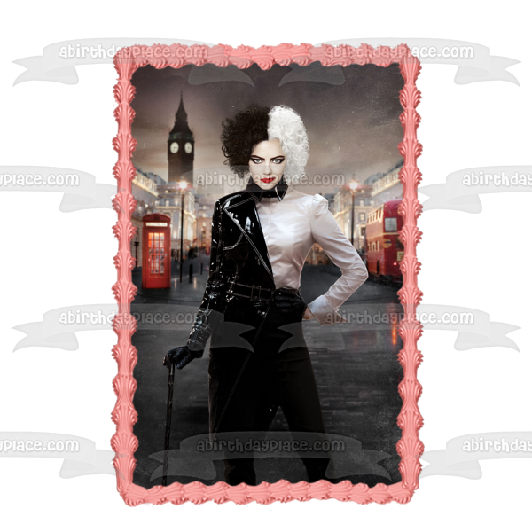 Cruella In the City Edible Cake Topper Image ABPID54673