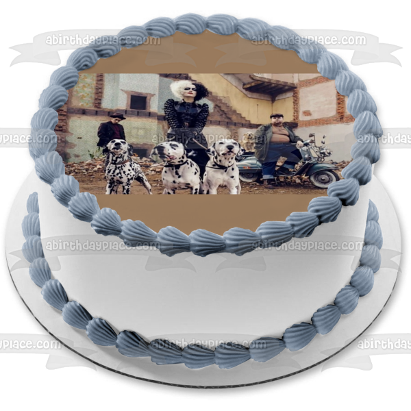 Cruella and Dalmatians Edible Cake Topper Image ABPID54674
