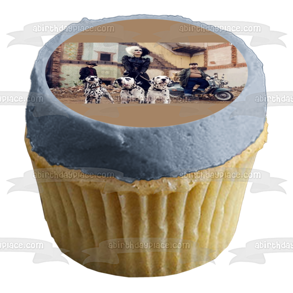 Cruella and Dalmatians Edible Cake Topper Image ABPID54674