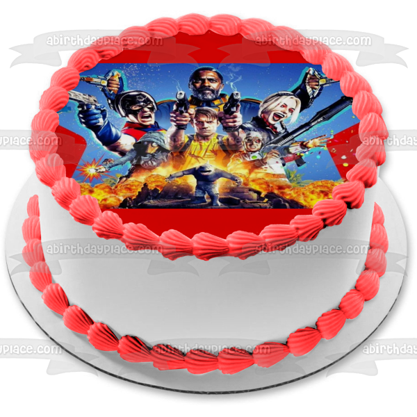 The Suicide Squad Bloodsport Harley Quinn Javelin Edible Cake Topper Image ABPID54761