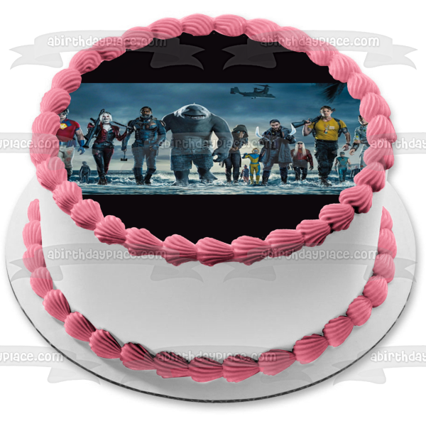 The Suicide Squad Javelin Harley Quinn Bloodsport Polka-Dot Man Edible Cake Topper Image ABPID54763