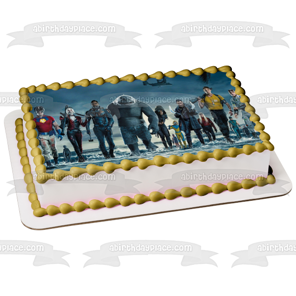 The Suicide Squad Javelin Harley Quinn Bloodsport Polka-Dot Man Edible Cake Topper Image ABPID54763