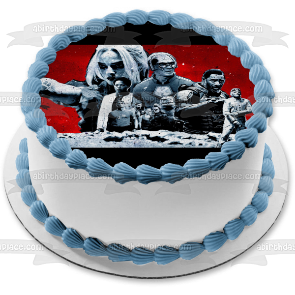 The Suicide Squad Polka-Dot Man Harley Quinn Bloodsport Javelin Edible Cake Topper Image ABPID54765