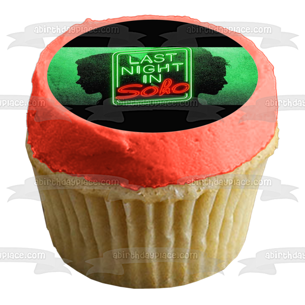 The Last Night In Soho Logo on a Green Background Edible Cake Topper Image ABPID54775