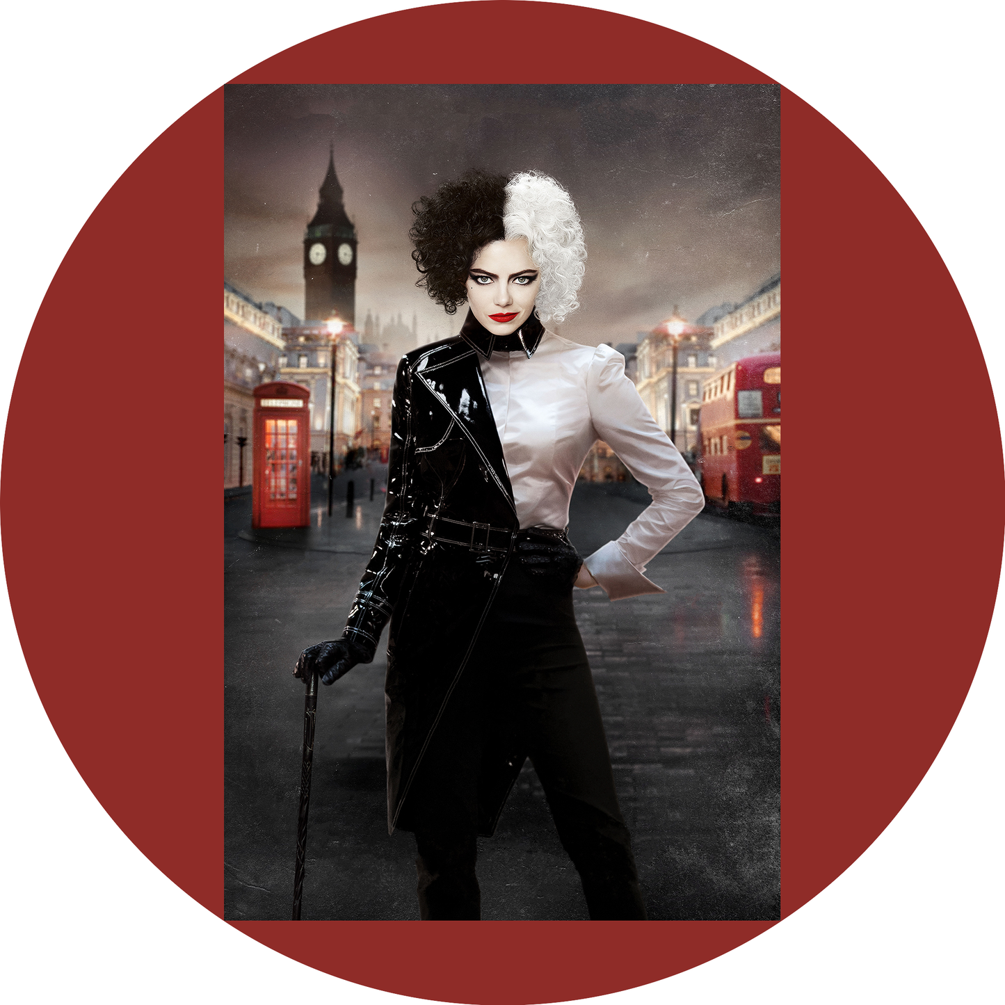 Cruella In the City Edible Cake Topper Image ABPID54673