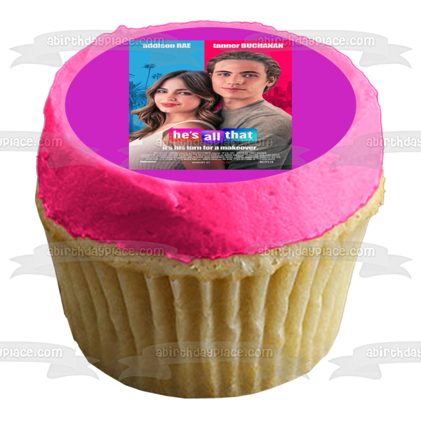 He's All That Movie Poster Zack Siler Laney Boggs Edible Cake Topper Image ABPID54782
