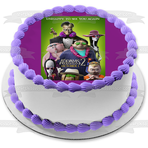 The Addams Family 2 Movie Poster Lurch Morticia Gomez Edible Cake Topper Image ABPID54690