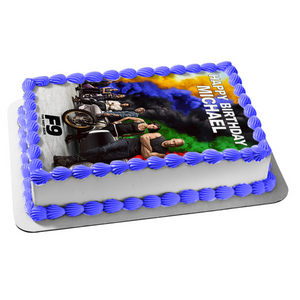 F9 Fast and Furious 9 Vin Diesel Cars Racing Edible Cake Topper Image ABPID51398