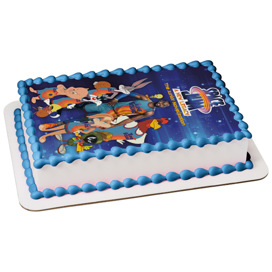 Space Jam: A New Legacy Movie Poster Lebron James Bugs Bunny Marvin the Martian Porky Pig Edible Cake Topper Image ABPID54862