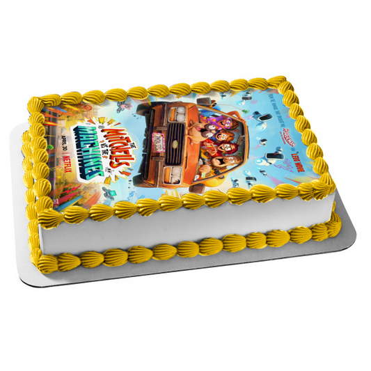 The Mitchells Vs. The Machines Movie Poster Katie Aaron Linda Rick Monchi Edible Cake Topper Image ABPID54865